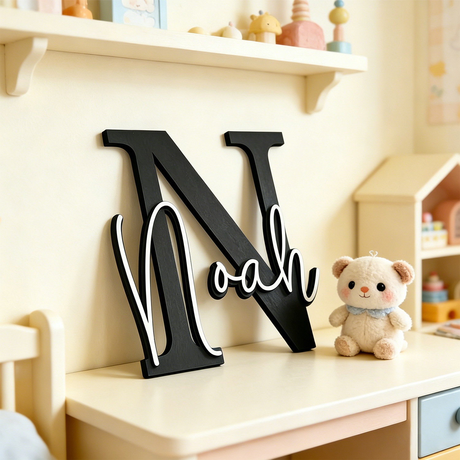 Personalized Engraved Gift - 1pc Personalized Double-layer Wooden Surname Brand,