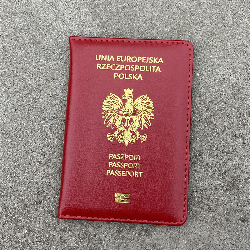 Leather Passport Cover - Unia Europejska Rzeczpospolita Polska Passport Cover