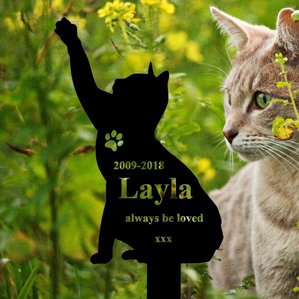 Custom Cat Memorial Stake, Cat - Personalized Engraved Gift บทวิจารณ์และราคา