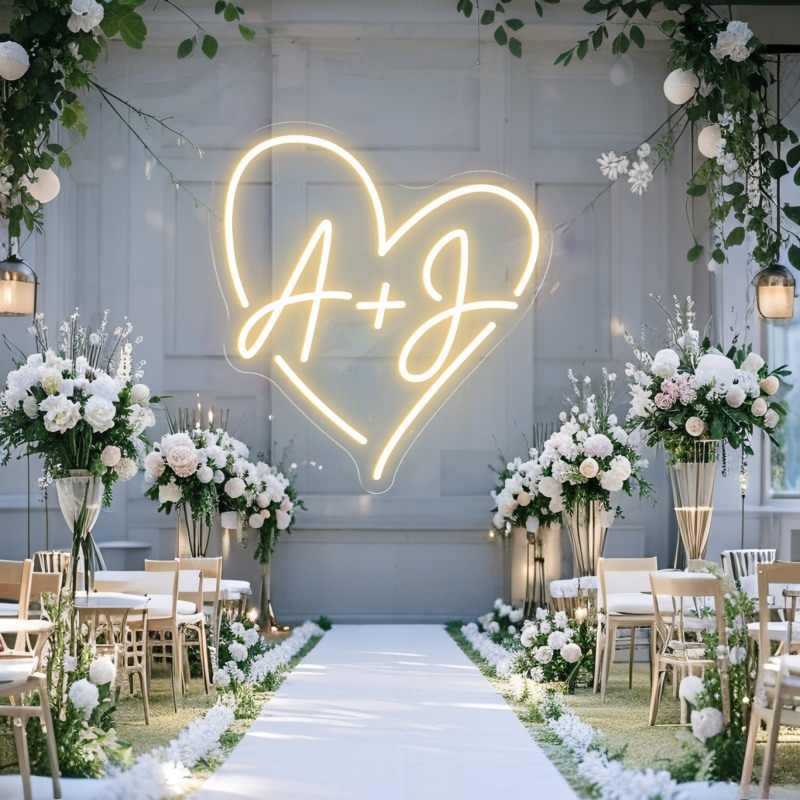Custom Initials Heart LED Neon - Personalized Engraved Gift บทวิจารณ์และราคา