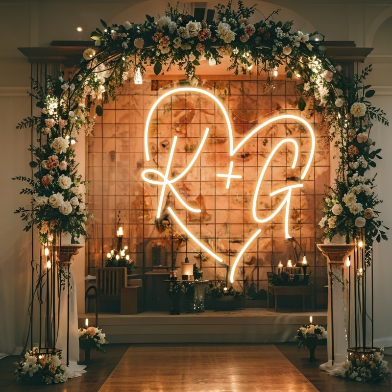Custom Initials Heart LED Neon - Personalized Engraved Gift บทวิจารณ์และราคา