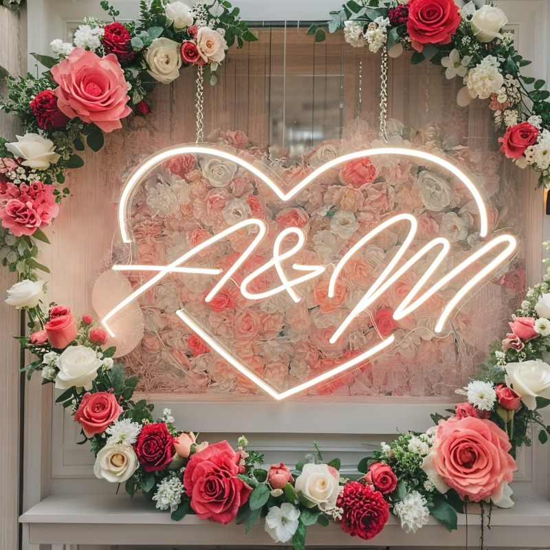 Custom Initials Heart LED Neon - Personalized Engraved Gift บทวิจารณ์และราคา