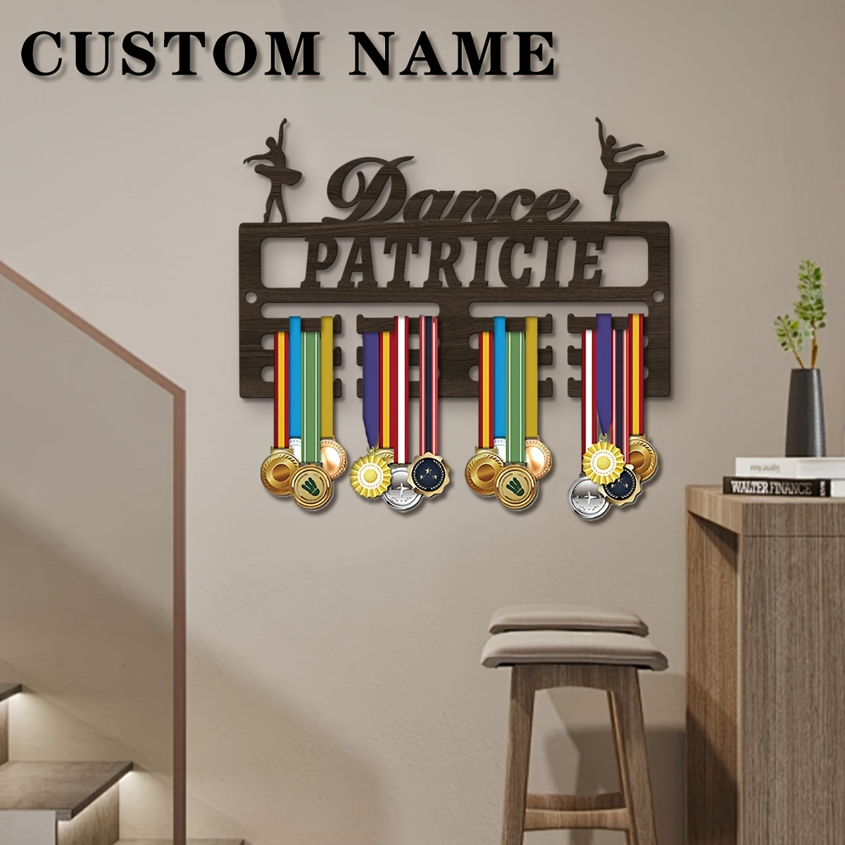 1pc Custom Wooden Medal Hanger - Personalized Engraved Gift บทวิจารณ์และราคา