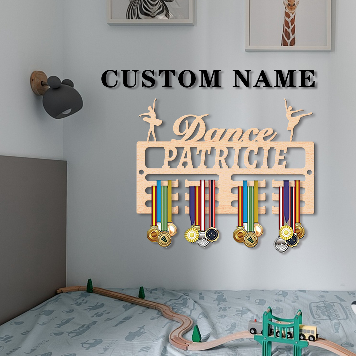 1pc Custom Wooden Medal Hanger - Personalized Engraved Gift บทวิจารณ์และราคา
