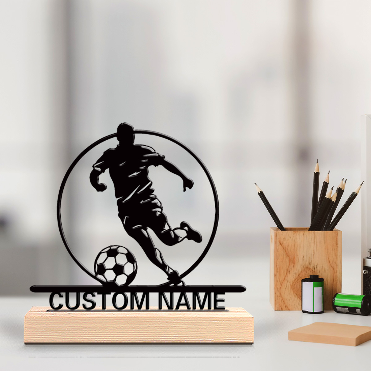 Custom Soccer Player Metal Sta - Personalized Engraved Gift บทวิจารณ์และราคา