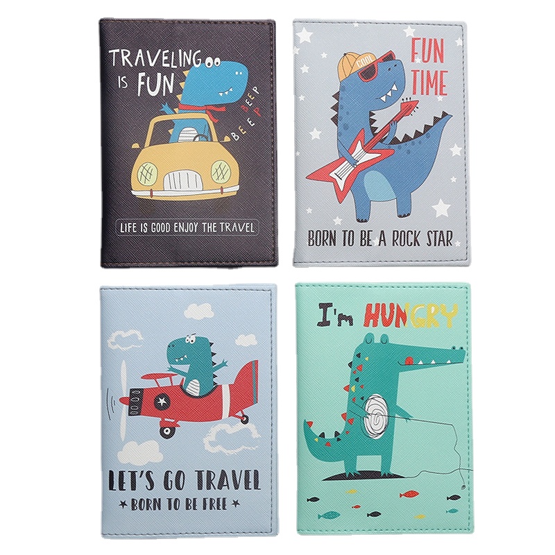 Cartoon dinosaur printed Passp - Leather Passport Cover บทวิจารณ์และราคา