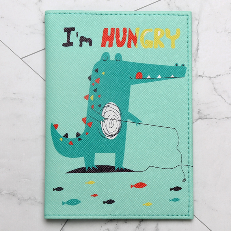 Cartoon dinosaur printed Passp - Leather Passport Cover บทวิจารณ์และราคา