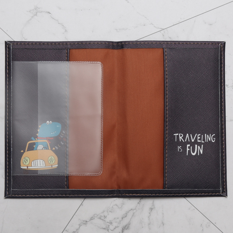 Cartoon dinosaur printed Passp - Leather Passport Cover บทวิจารณ์และราคา