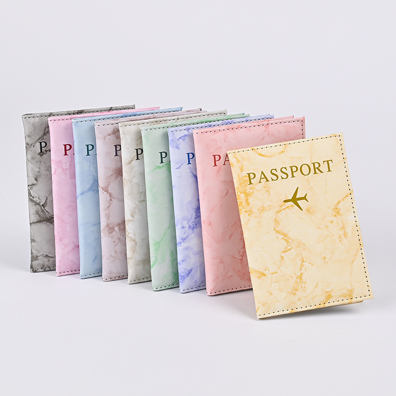 Macaron Color Marble Pattern P - Leather Passport Cover บทวิจารณ์และราคา