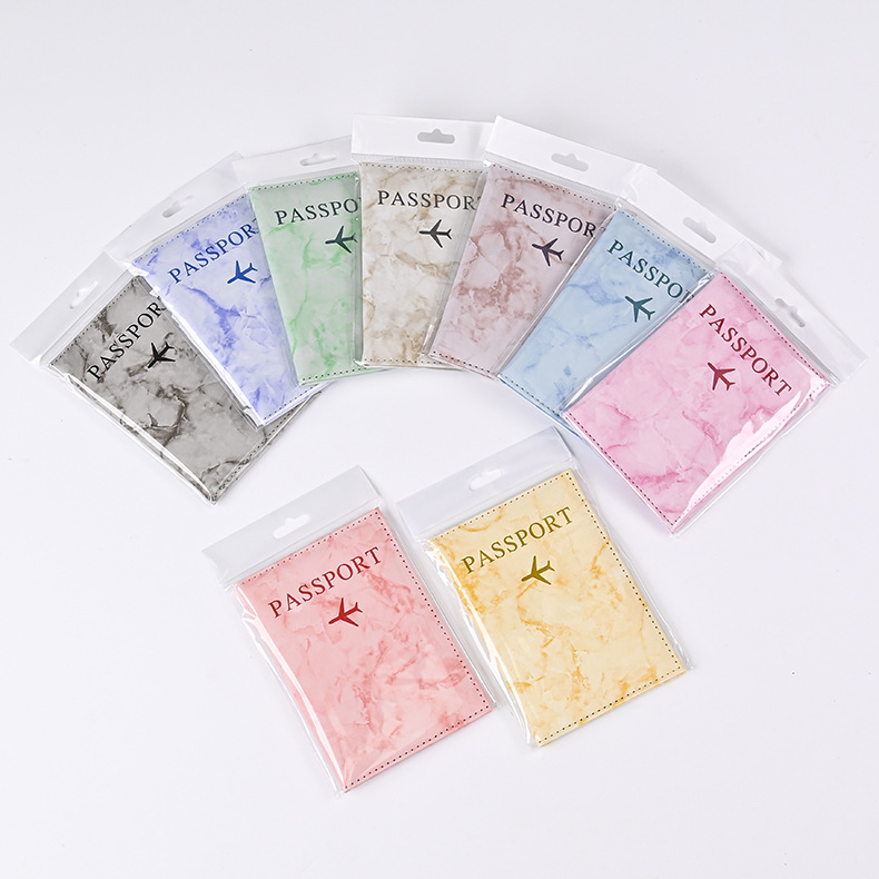 Macaron Color Marble Pattern P - Leather Passport Cover บทวิจารณ์และราคา