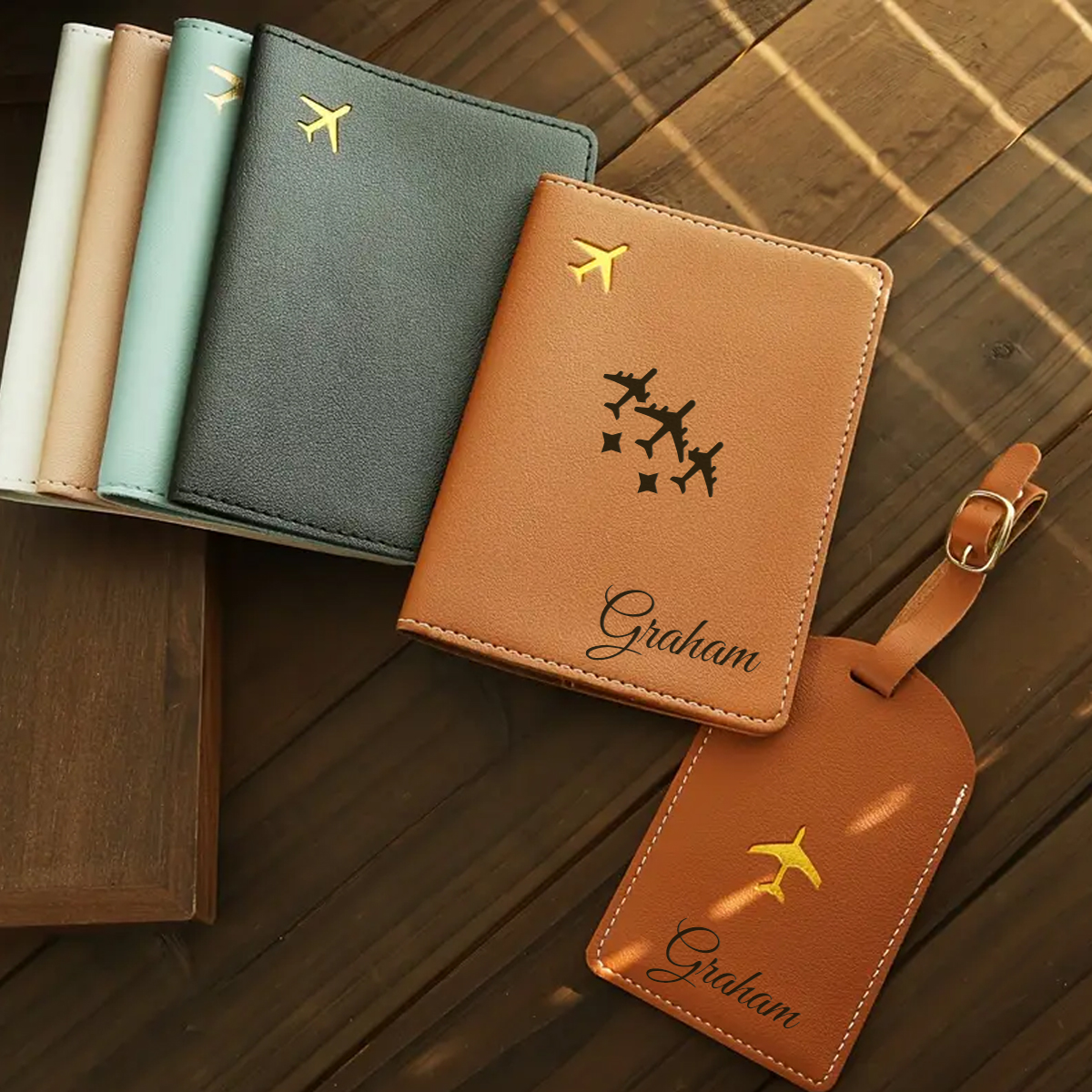2 customized hot stamping name - Leather Passport Cover บทวิจารณ์และราคา
